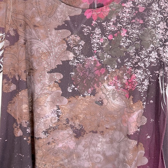 Fashion Bug Vintage Y2K Embellished Flowy Handkerchief Hem Women’s Size 2X Top - Picture 3 of 14